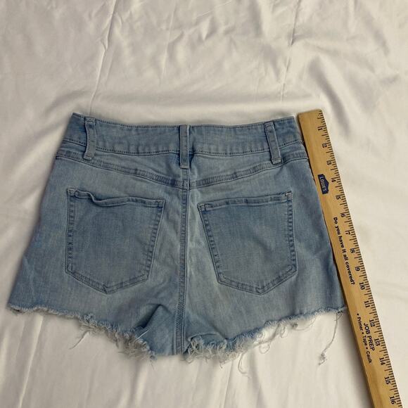 Women's / Juniors Rewash Light Blue Stretch Cutoff Jean Shorts Size 5 / 27 - Picture 5 of 7